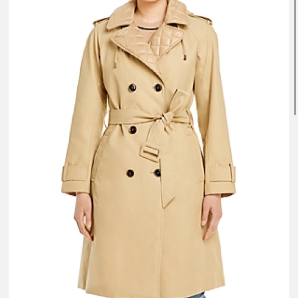 Kate spade quilted trim trench coat
